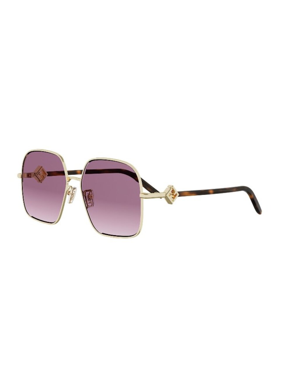 New FENDI Women's Sunglasses Metal Frame FF DIAMONDS FE40218U 30T 58 gold Square